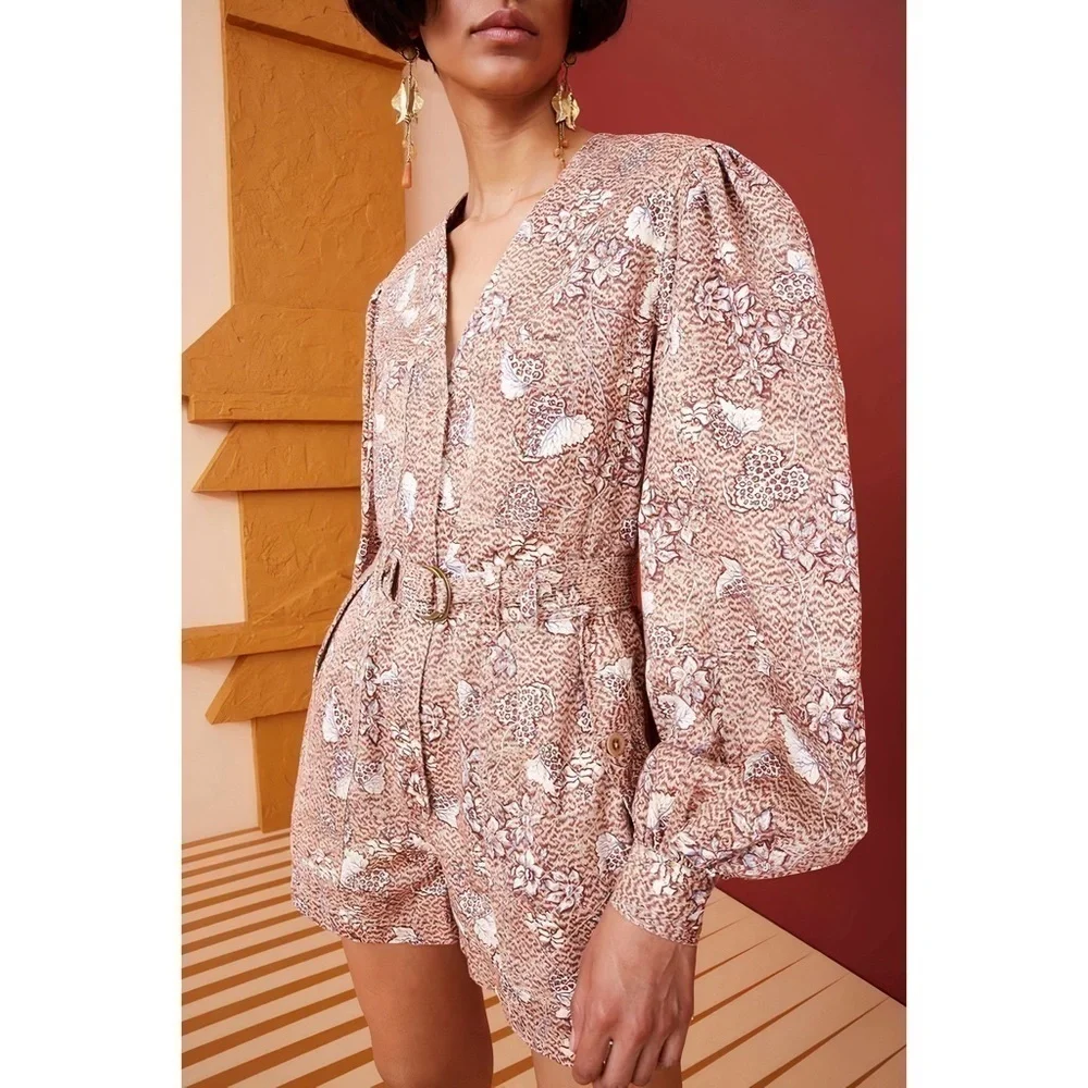 NWOT Ulla Johnson Short Long-Sleeve Cameron Playsuit Romper - Picture 6 of 8